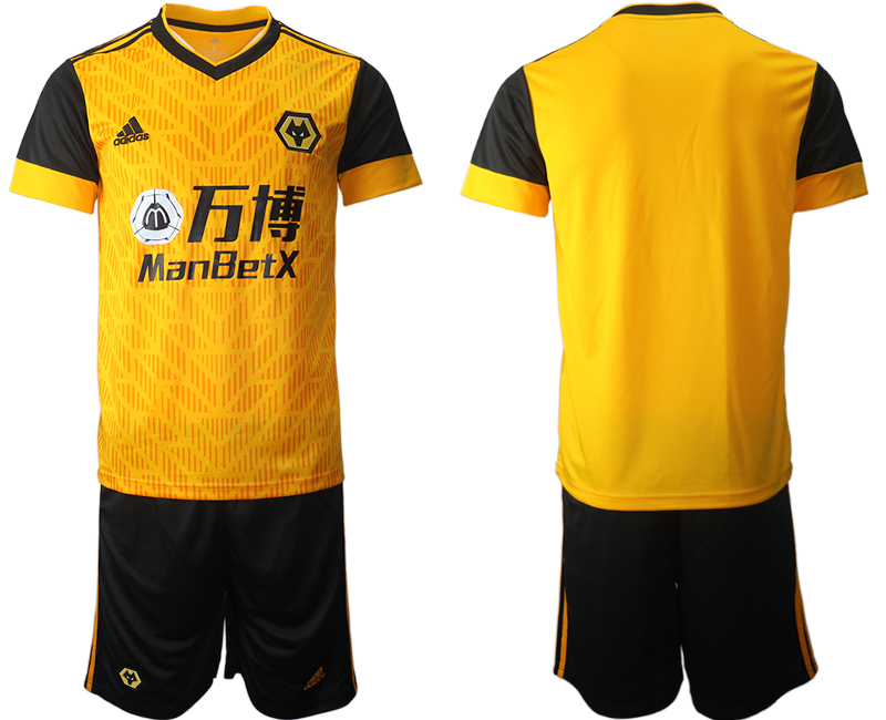 Men 2020-2021 club Wolverhampton Rangers home blank yellow Soccer Jerseys->other club jersey->Soccer Club Jersey